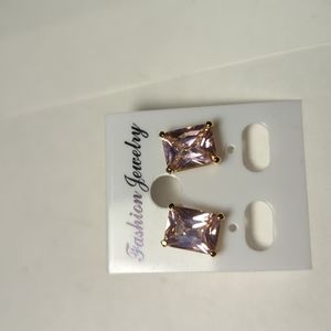 Pink CZ in 18k rose gold over silver